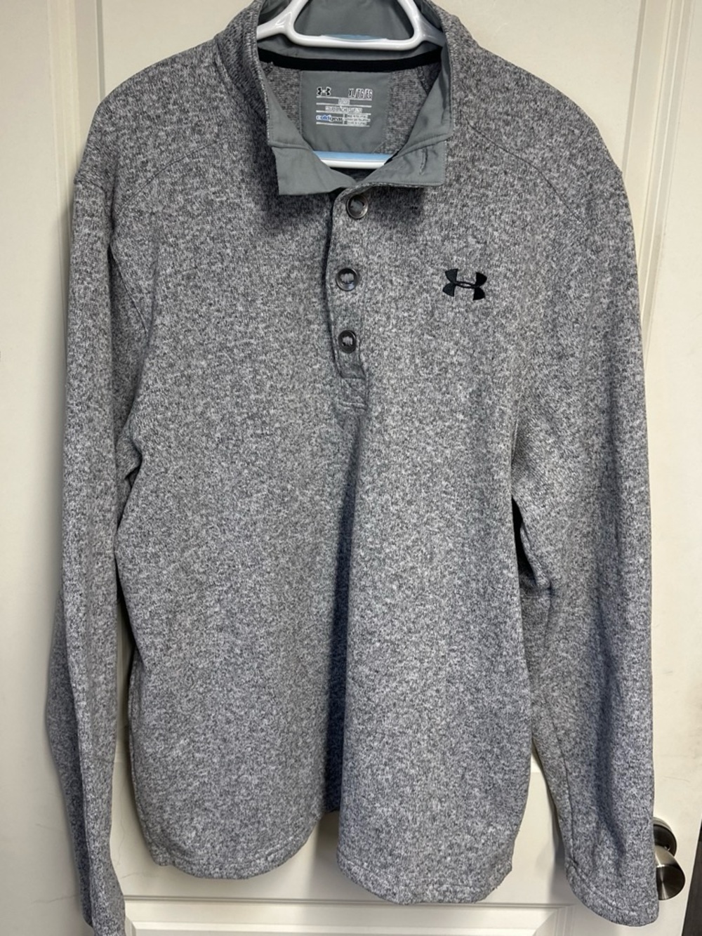 Under Armour Gray Heather Quarter-Button Pullover size xl XLarge
